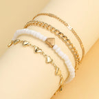 Bracelet de Cheville avec Perles coeurs