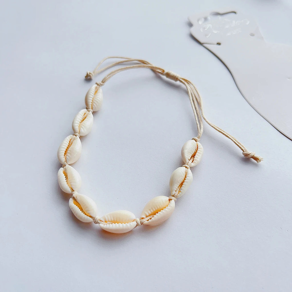 Bracelet de cheville coquillage Cauri pour femme