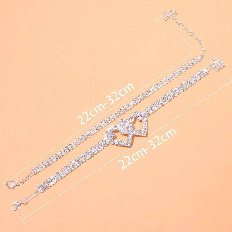 Women's "small heart" anklet bracelet
