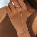 Women's Ball Hand Bracelet Jewelry Hand & Finger Chain Silver
