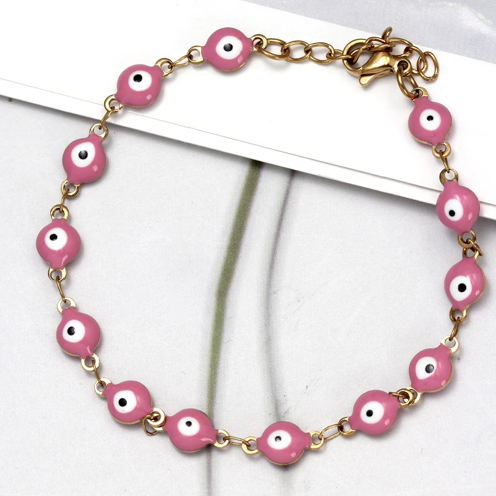Bracciale di Protezione Contro il Malocchio per Uomo o Donna rosa