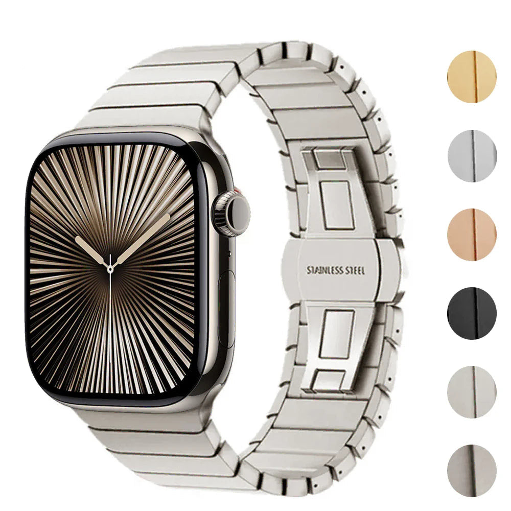 Bracelet de remplacement en acier inoxydable pour Apple Watch argent