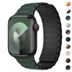 Bracelet de remplacement magnétique pour Apple Watch vert noir
