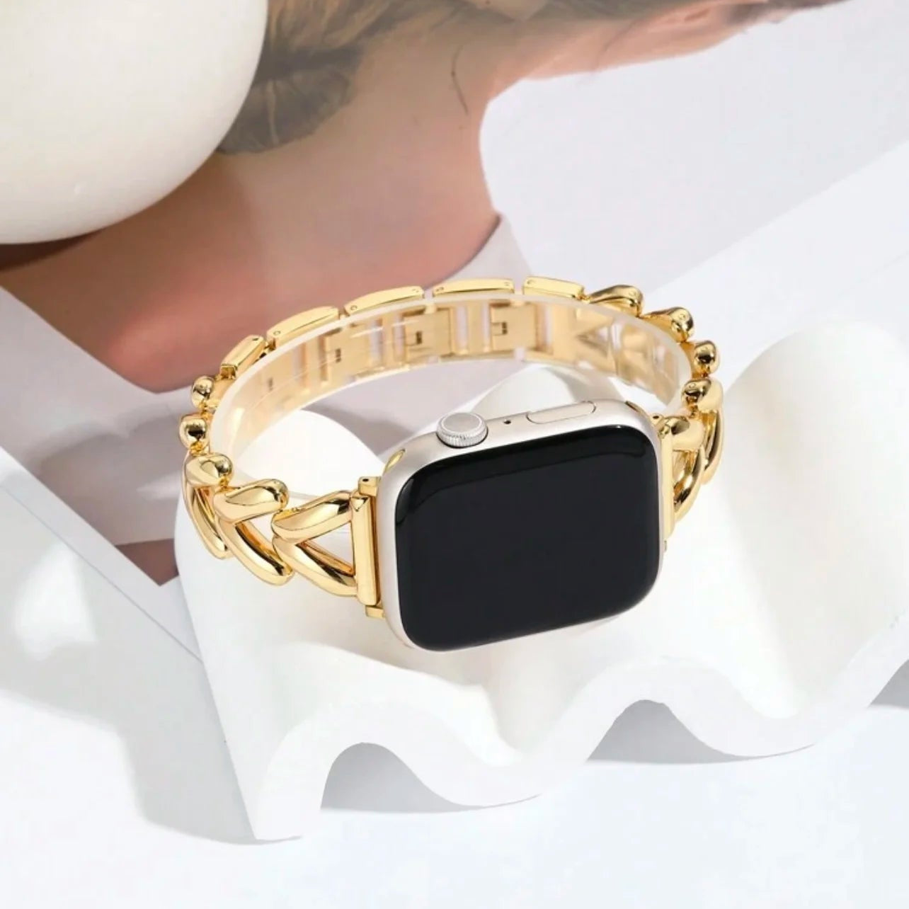 Cinturino di ricambio per Apple Watch in acciaio oro