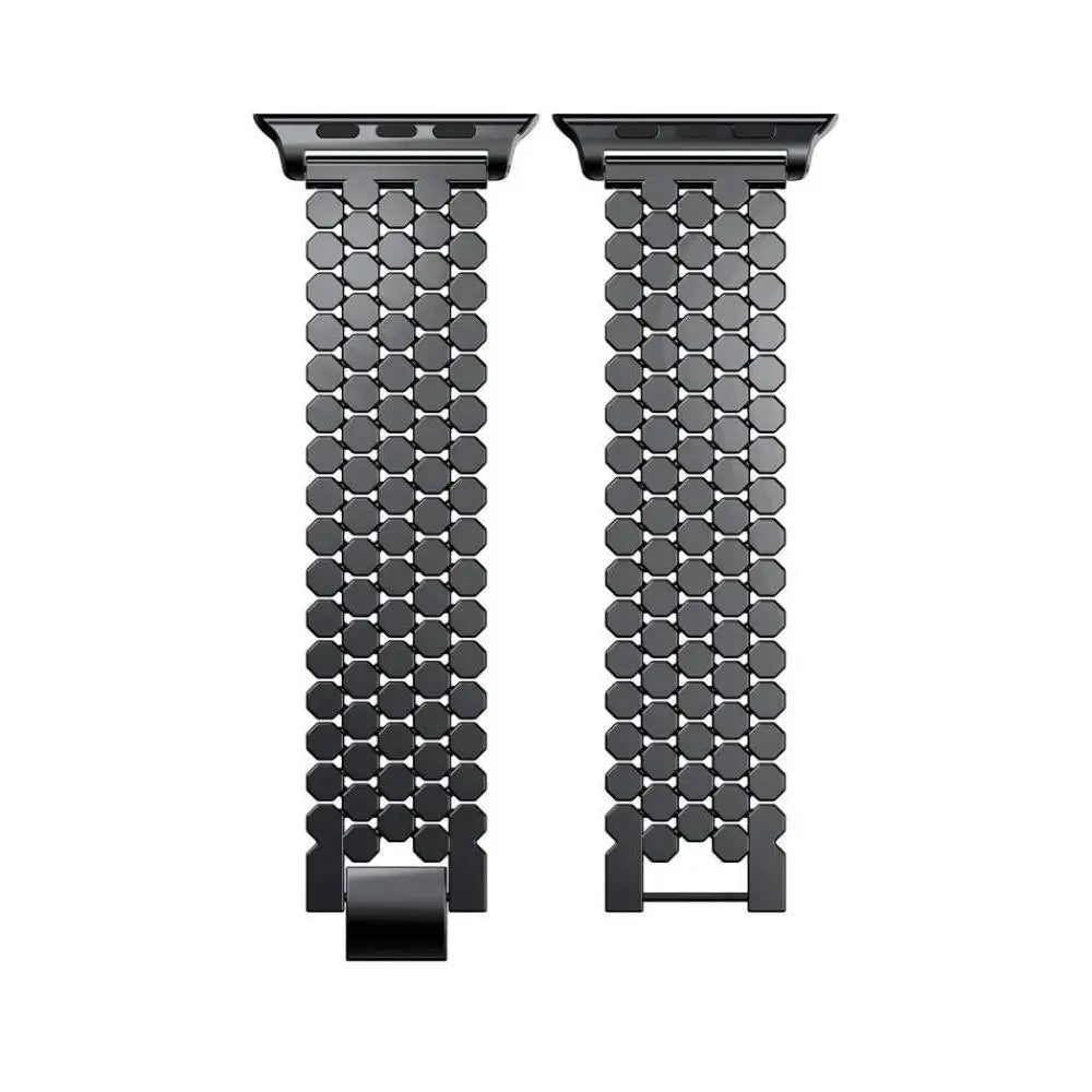 Replacement stainless steel Apple Watch band - for women black