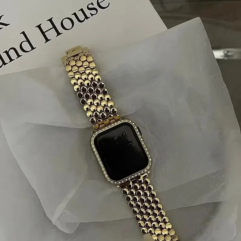 Replacement stainless steel Apple Watch band - for women gold