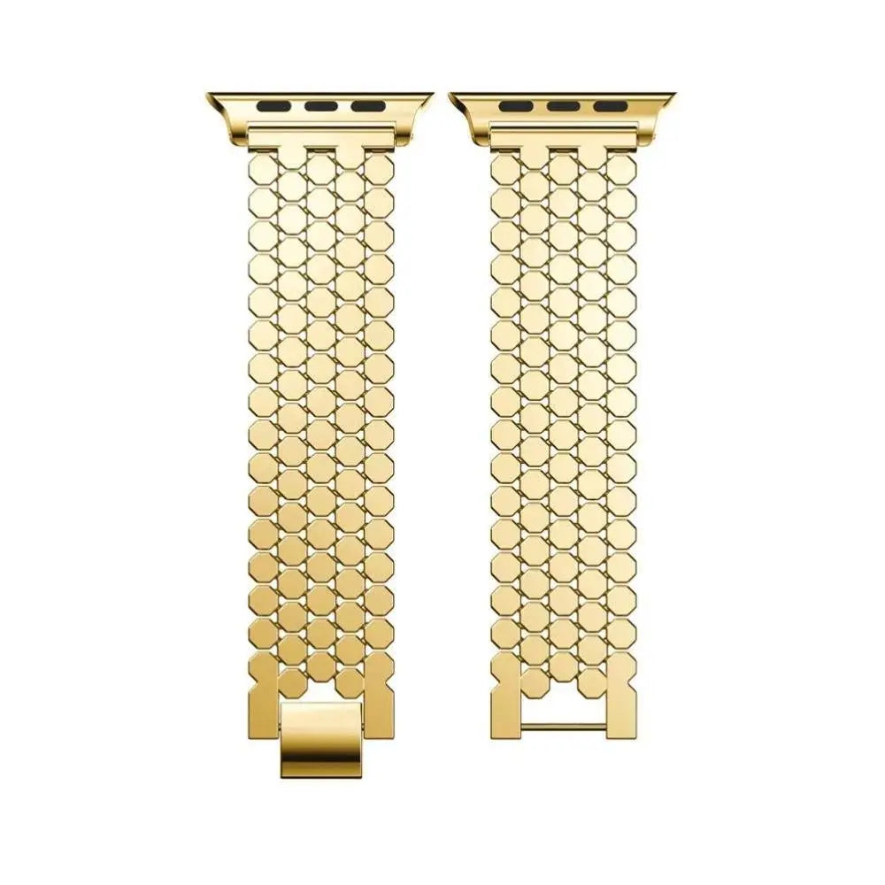 Replacement stainless steel Apple Watch band - for women gold