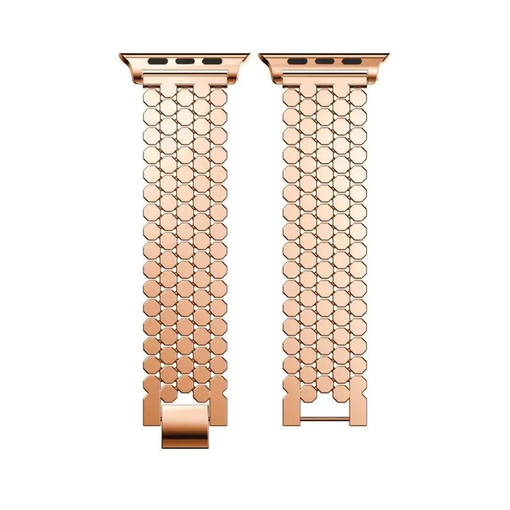 Replacement stainless steel Apple Watch band - for women rose gold