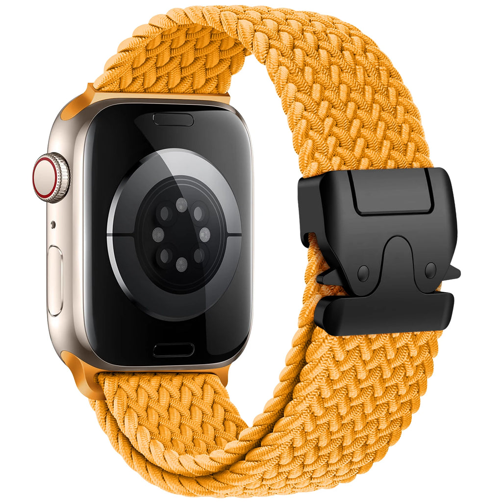 Ersatzarmband für Apple Watch aus gelbem Fallschirmseil