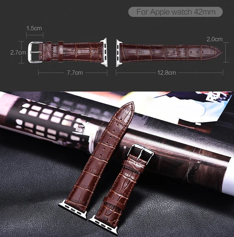 Cinturino di ricambio per Apple Watch in pelle e acciaio 