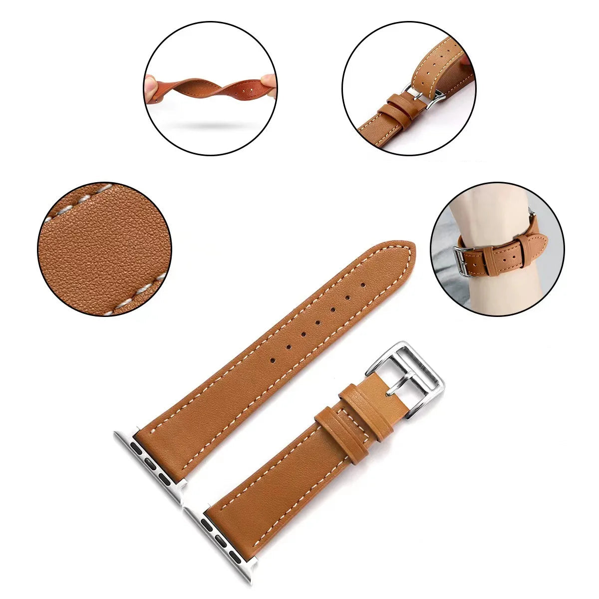 Náhradní kožený řemínek pro Apple Watch pro ženy a muže