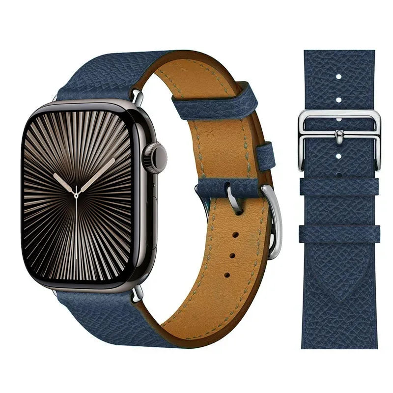 Náhradní kožený řemínek pro Apple Watch pro ženy a muže modrý