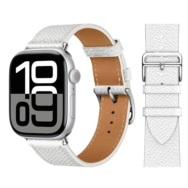 Náhradní kožený řemínek pro Apple Watch pro ženy a muže bílý
