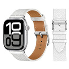 Náhradní kožený řemínek pro Apple Watch pro ženy a muže bílý