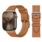 Náhradní kožený řemínek pro Apple Watch pro ženy a muže hnědý