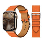 Náhradní kožený řemínek pro Apple Watch pro ženy a muže oranžový