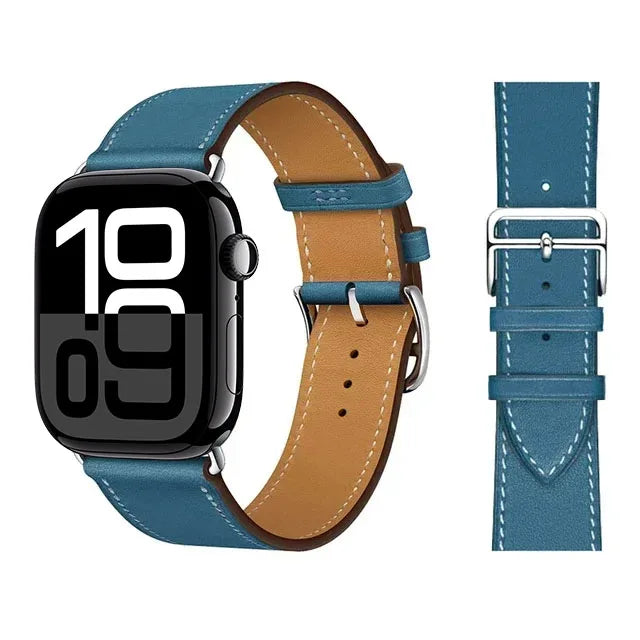 Náhradní kožený řemínek pro Apple Watch pro ženy a muže modrý