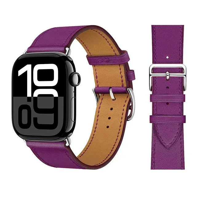 Náhradní kožený řemínek pro Apple Watch pro ženy a muže fialový