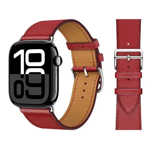 Náhradní kožený řemínek pro Apple Watch pro ženy a muže červený