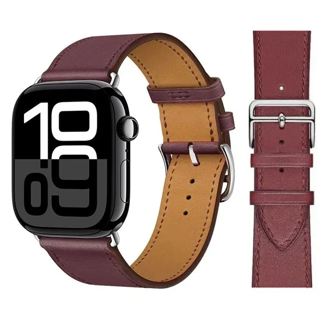 Náhradní kožený řemínek pro Apple Watch pro ženy a muže fialový