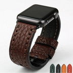 Replacement strap for Apple Watch in aged brown leather