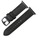 Replacement strap for Apple Watch in aged black leather