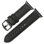 Replacement strap for Apple Watch in aged black leather