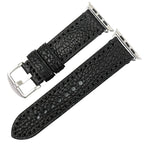 Replacement strap for Apple Watch in aged black leather