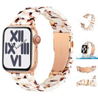 Ersatzarmband für die Apple Watch aus weiß-braunem Harz