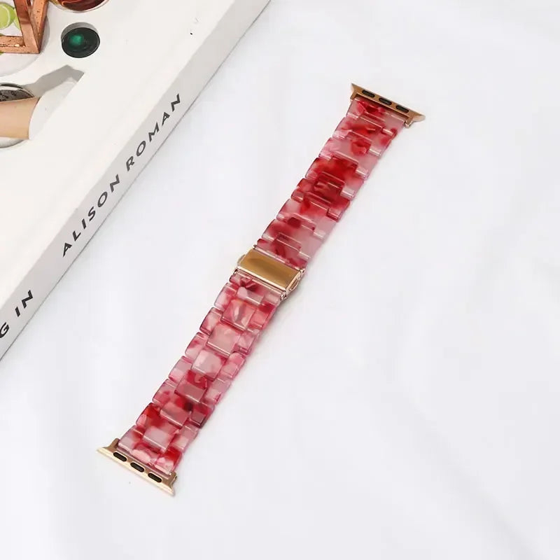 Ersatzarmband für die Apple Watch aus rot-weißem Harz