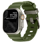 Bracelet de remplacement pour Apple Watch en silicone épais vert