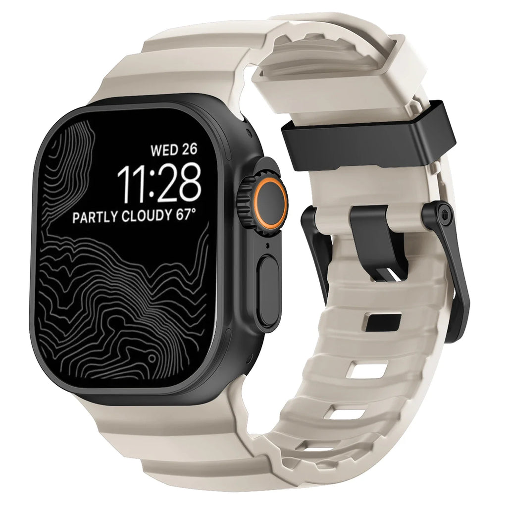 Bracelet de remplacement pour Apple Watch en silicone épais blanc