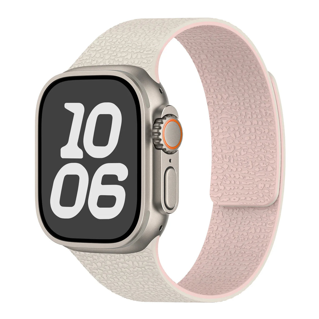 Cinturino di ricambio per Apple Watch in silicone magnetico bianco rosa