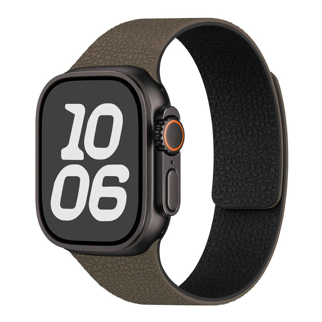 Cinturino di ricambio per Apple Watch in silicone magnetico marrone nero