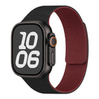 Cinturino di ricambio per Apple Watch in silicone magnetico nero e bordeaux
