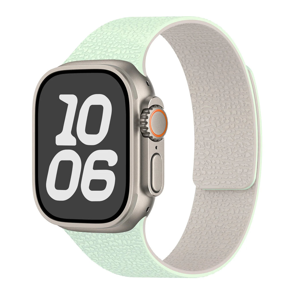 Cinturino di ricambio per Apple Watch in silicone magnetico verde menta bianco