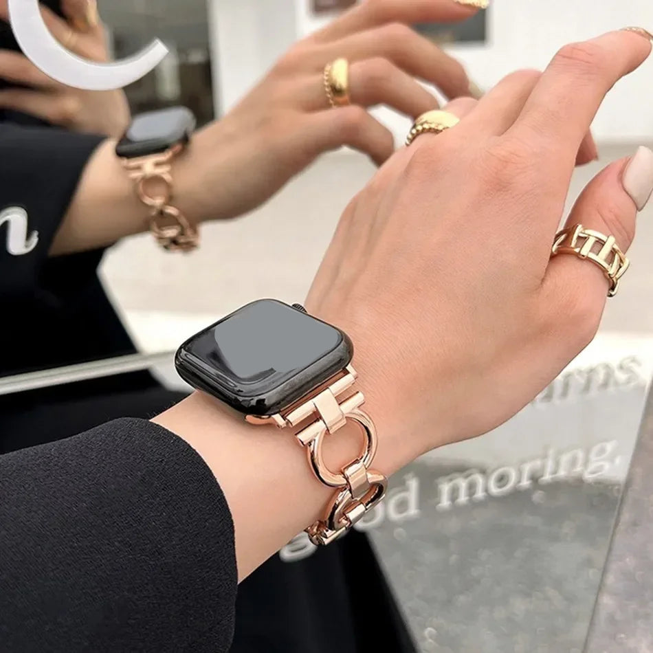 Csere szíj Apple Watch női változathoz rózsaarany színben