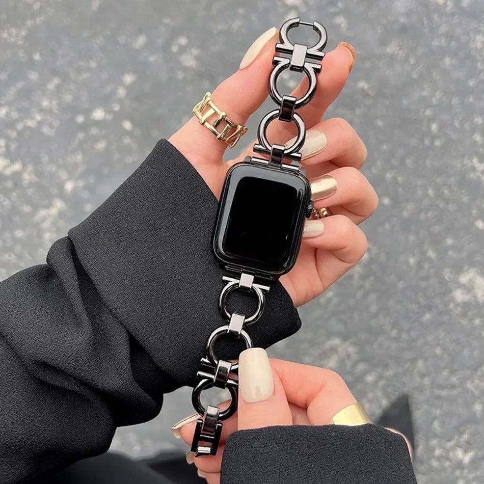 Csere szíj Apple Watch női változathoz fekete színben