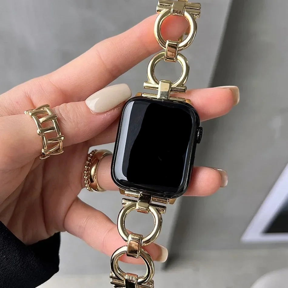 Csere szíj Apple Watch női változathoz arany színben