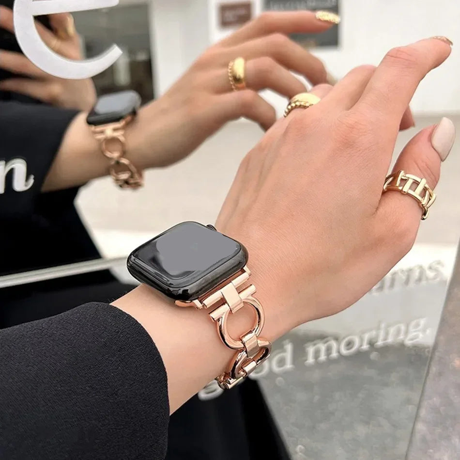 Csere szíj Apple Watch női változathoz rózsaarany színben