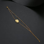 Bracelet Double avec Trèfle à 4 Feuilles or