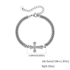 Bracelet double maille et croix