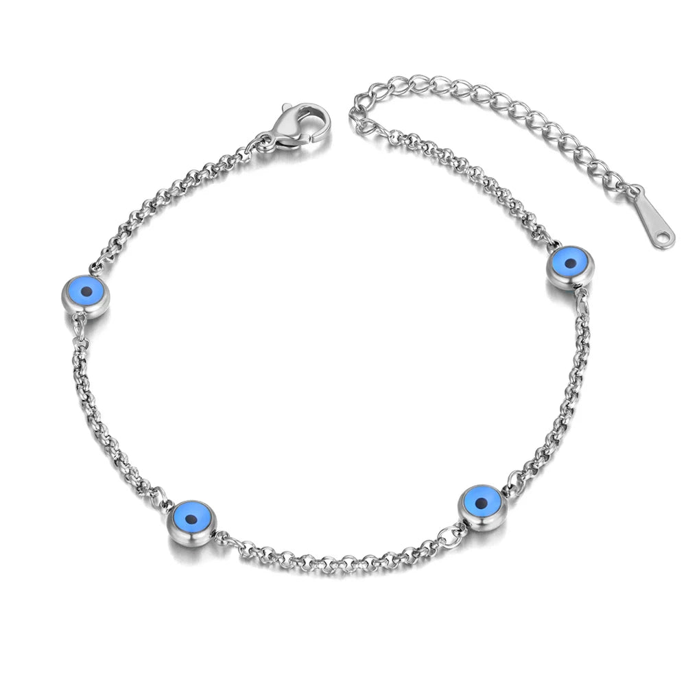 Bracelet Elégant Contre le Mauvais Oeil Turc argent