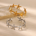 Bracelet Elégant Coquillages Etoile de Mer et Coquilles Saint-Jacques étoile de mer argent