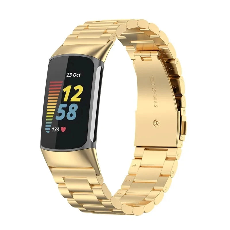 Jeklen trak za uro Fitbit Charge 5, Charge 6 zlate barve