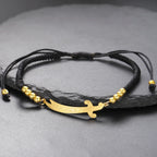 Bracelet en corde avec épée Ali Zulfiqar arabe noir or