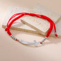 Bracelet en corde avec épée Ali Zulfiqar arabe rouge argent