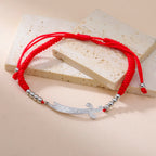 Bracelet en corde avec épée Ali Zulfiqar arabe rouge argent