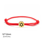Náramok z lana so židovským symbolom červená a zlatá <span data-glossary-id="star_of_david">hviezda Dávida</span>