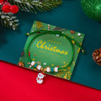 Bracciale in Corda con Ciondolo di Natale pupazzo di neve verde